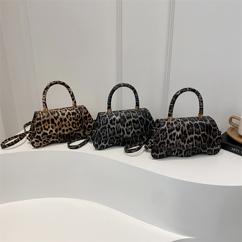 2025 nuevo patrón de leopardo europeo y americano de moda retro elegante bolso de hombro de moda moda bolso casual bolso de forma cuadrada