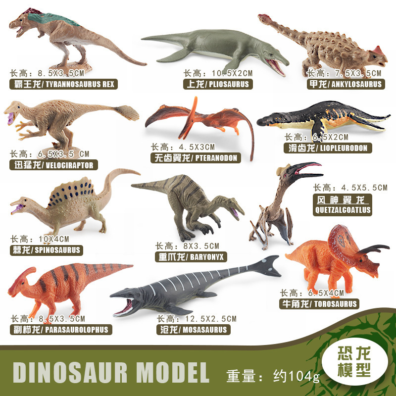 ジュラ紀恐竜シミュレーションミニヴェロキラプトルトリケラトプスステゴサウルス小さな恐竜モデルおもちゃセット卸売|undefined