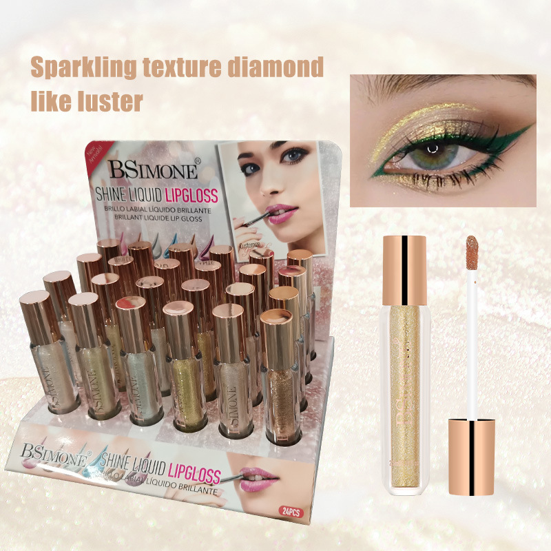 Explosión transfronteriza, lentejuelas nacaradas, líquido de alto brillo, cristal brillante, sombra de ojos con luz de agua de diamantes rotos, líquido de alto brillo ligero y duradero