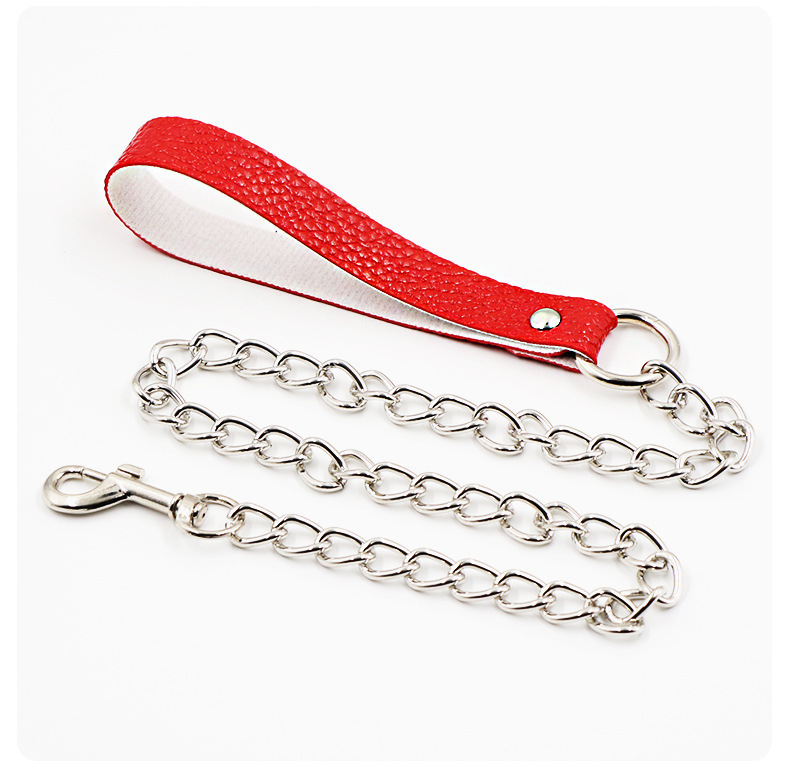 Bondage Collar and Lead Set in Leather for Adult Couples — detail image 27
