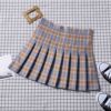 Summer white pleated skirt, demi-season plaid mini-skirt, A-line, high waist