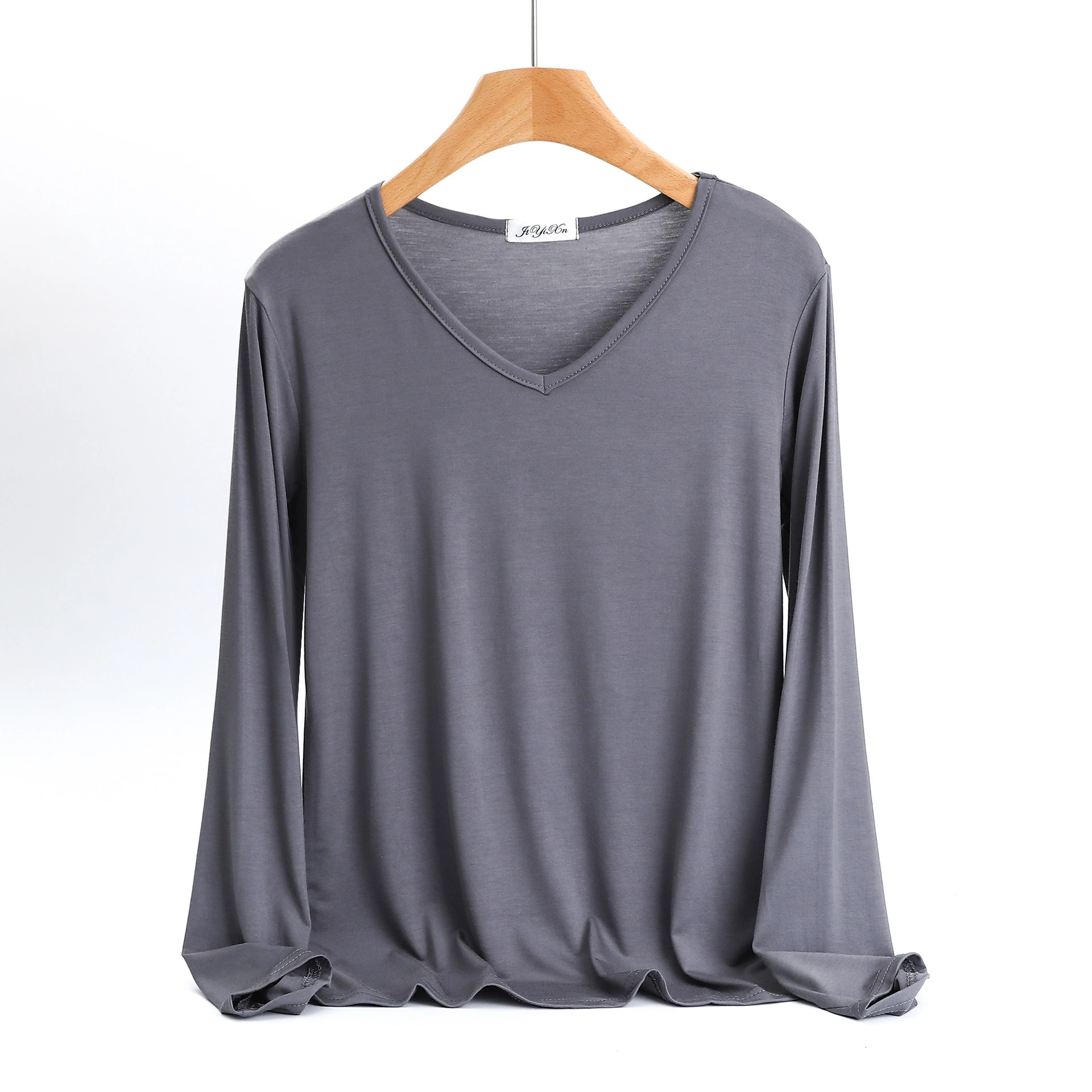 锦怡绚 Knitted base long-sleeve, slim fit, V-neckline
