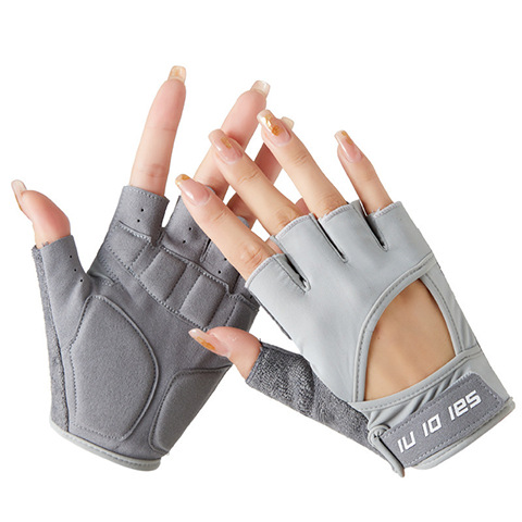 Amazon transfronterizo nuevo guante deportivo de fitness medio dedo ciclismo amortiguador anti-desgaste transpirable anti-deslizante guante anticapullo