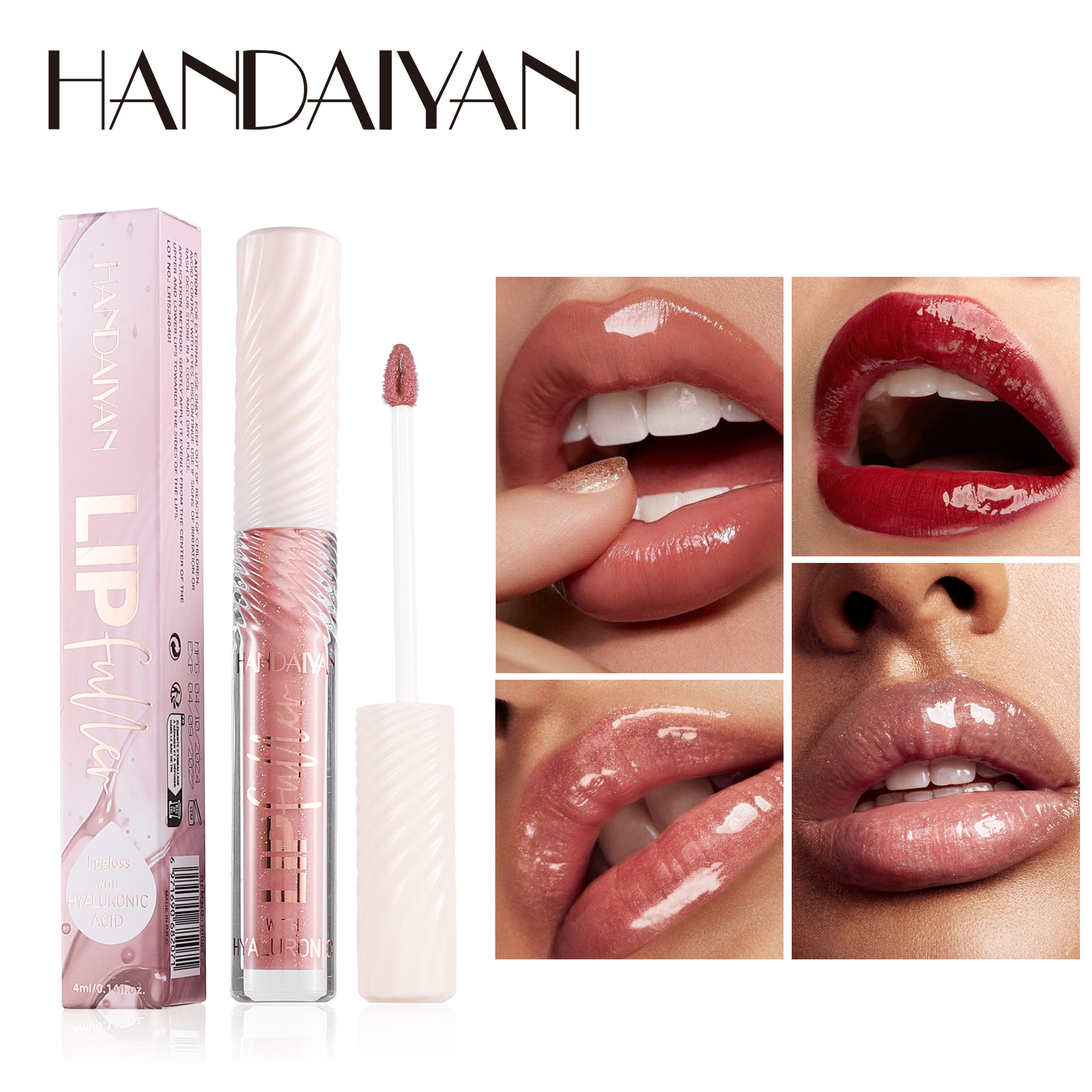 Cross-Border Moisturizing and Hydrating Mirror Lip Gloss, Transparent and Hydrating, Fine Shimmering Pearlescent Lip Gloss, Handaiyan Cosmetics Wholesale