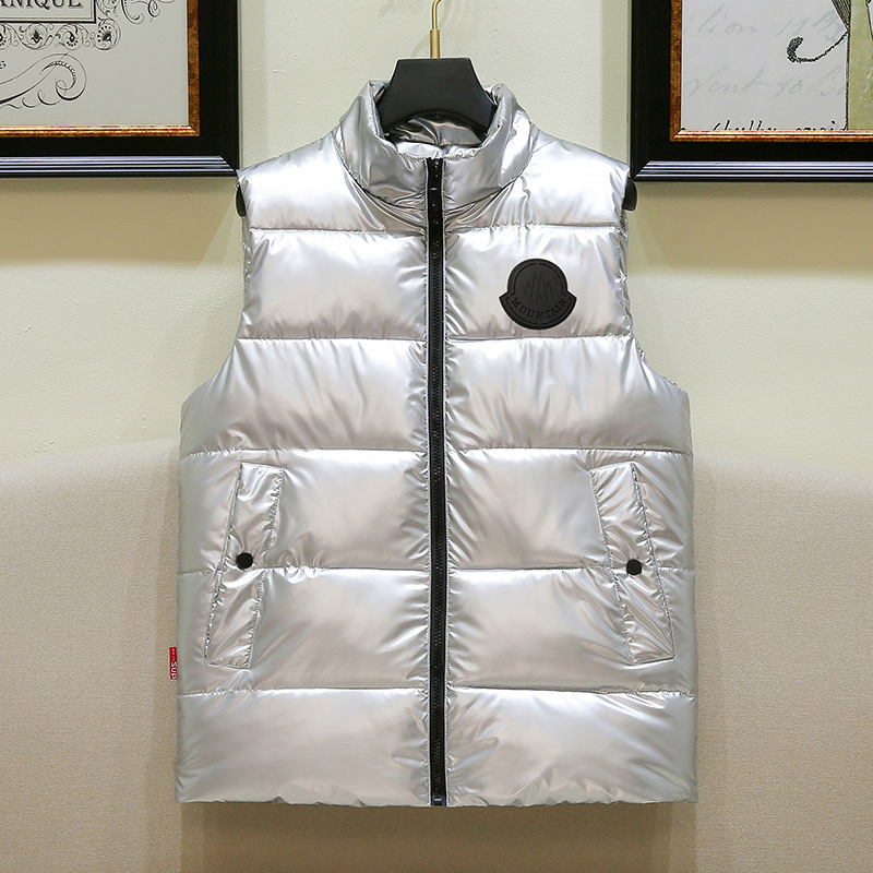 글로시 노워시 조끼 - 빅 블랙 라벨 실버