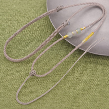 对称轻奢精美金丝编手工DIY挂脖绳 天然东凌玉珠吊坠挂绳高货绳