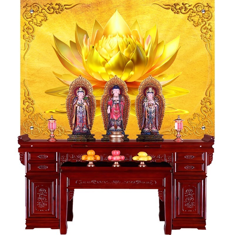 金色莲花荷花墙纸布佛字背景禅意莲花壁画禅房寺庙佛堂家壁纸|undefined