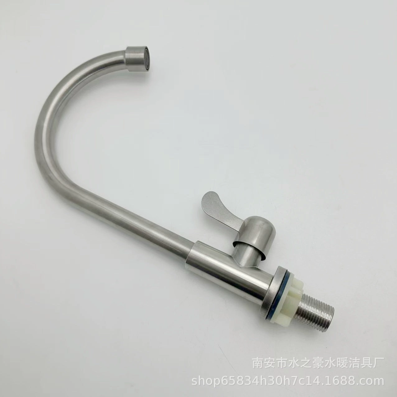 Stainless steel single cold kitchen faucet copper core brushed round vertical stainless steel cold water washing basin manufacturer