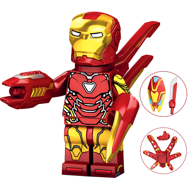 マーベルアベンジャーズアイアンマンスーパーヒーロースパイダーマン組み立てミニフィギュアビルディングブロックおもちゃ|undefined
