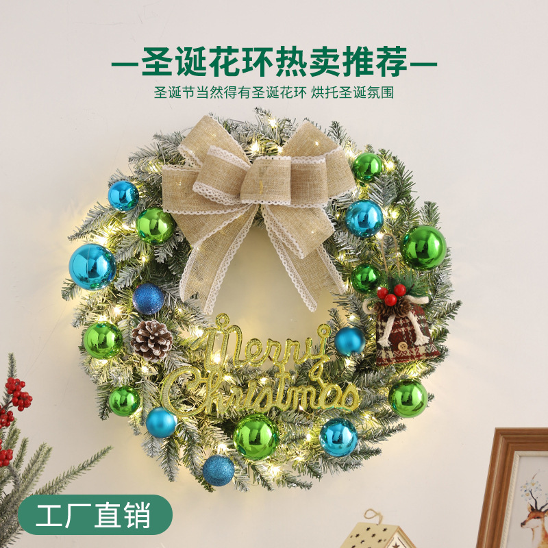 Transfronteriza guirnalda de Navidad 40/50/60cm decoraciones de Navidad escena diseño puerta colgante árbol de Navidad guirnalda adornos