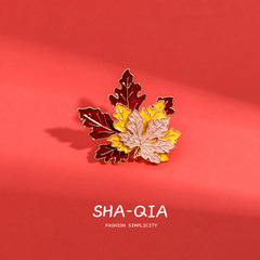 Overcoat brooch high-end elegant women luxurious Instagram trendy personalized versatile stylish autumn leaf metal badge pin for men