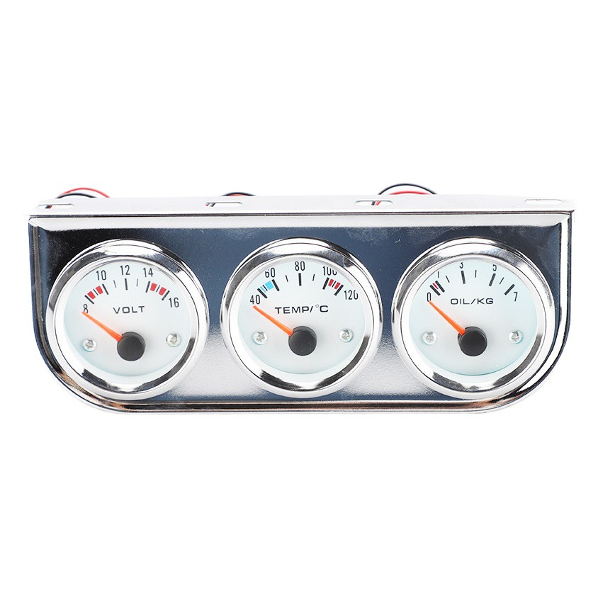 Instrumento de coche modificación instrumento de coche negro triple temperatura del agua temperatura del aceite presión de aceite voltímetro