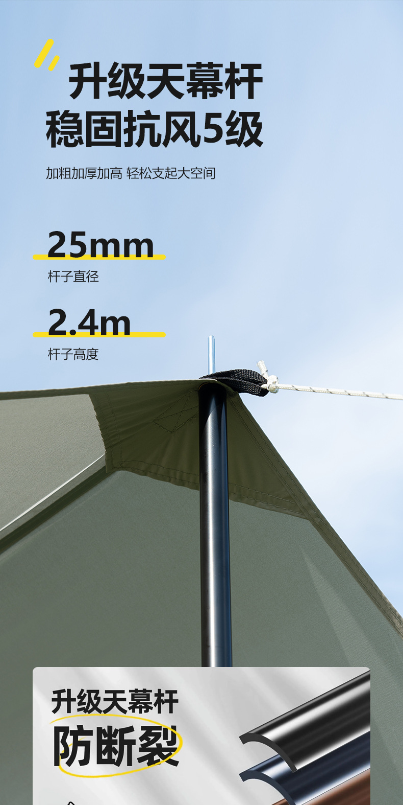 Camping Outdoor Black Glue Tent Sun Protection UV Protection Camping Supplies Silver Coated Curtain Portable Sunshade Tent