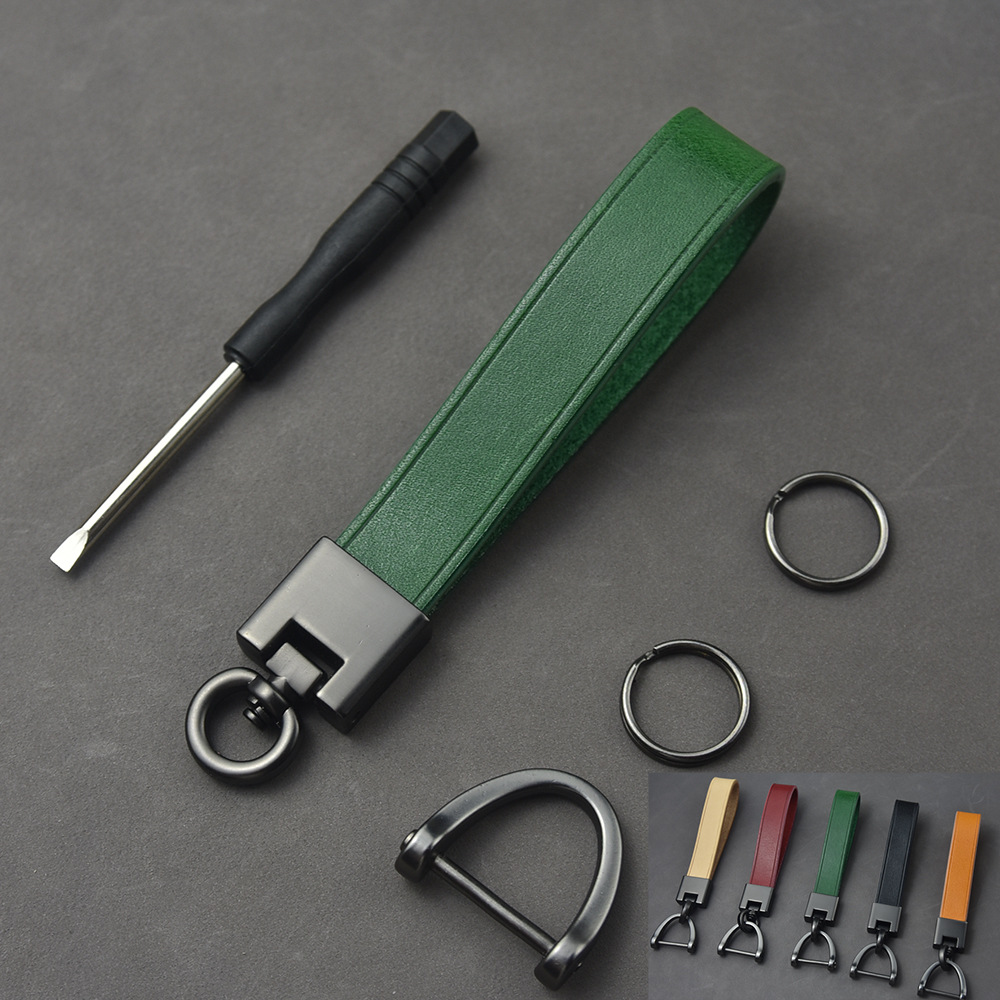 GIP真皮鑰匙扣 頭層牛皮植鞣樹膏汽車鑰匙繩小禮品可定制印LOGO