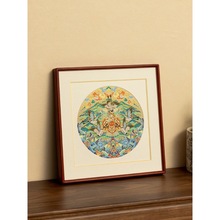 南京云锦福鹤挂画玄关客厅中式国风卧室高档工艺品装饰画祈福祝寿