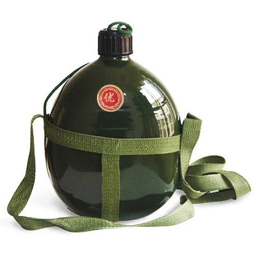 Wholesale Vintage Military Green Water Bottle, Aluminum Design for Outdoor Enthusiasts & Travelers, Thickened, High-Capacity Flask—Perfect for Drill Training and Outdoor Adventures
