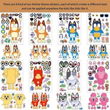 16张可爱布鲁伊 贴纸 亮膜卡通贴纸行李箱贴画电脑笔记本手账
