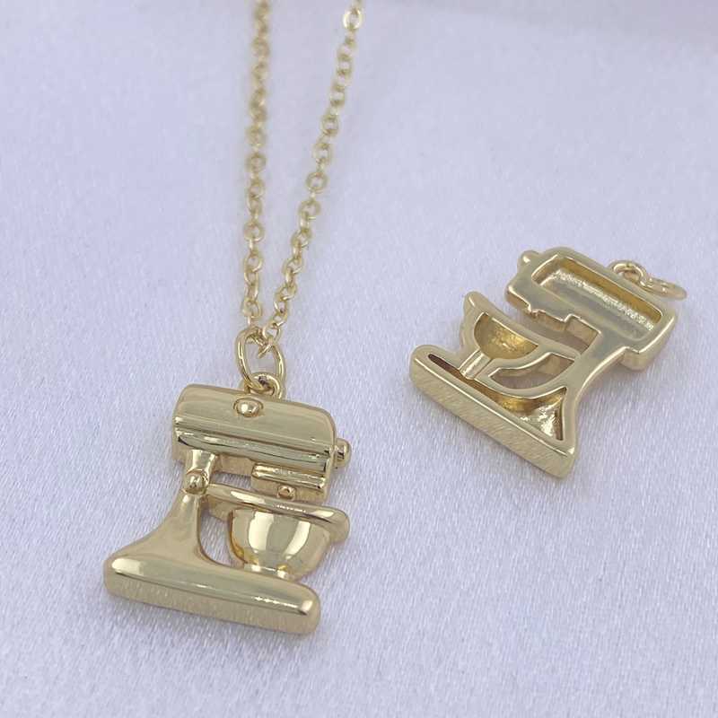 Fashionable, Simple, Unique, Compact, and Exquisite Coffee Machine Pendant, Xiaoniu Mi Character Women's Pendant, Internet Celebrity Style Clavicle Chain