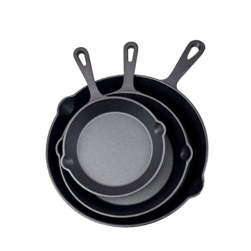 Casting iron pan small pan flat pan set home cooking pot old style home iron pan egg pan non-stick pan set