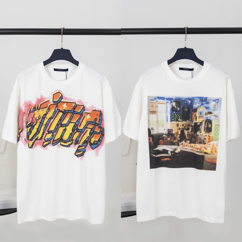 Cross-Border Donkey T-Shirt 2025 New Bedroom Oil Painting Graffiti Flame Print Loose Short-Sleeved Couple for Men and Women