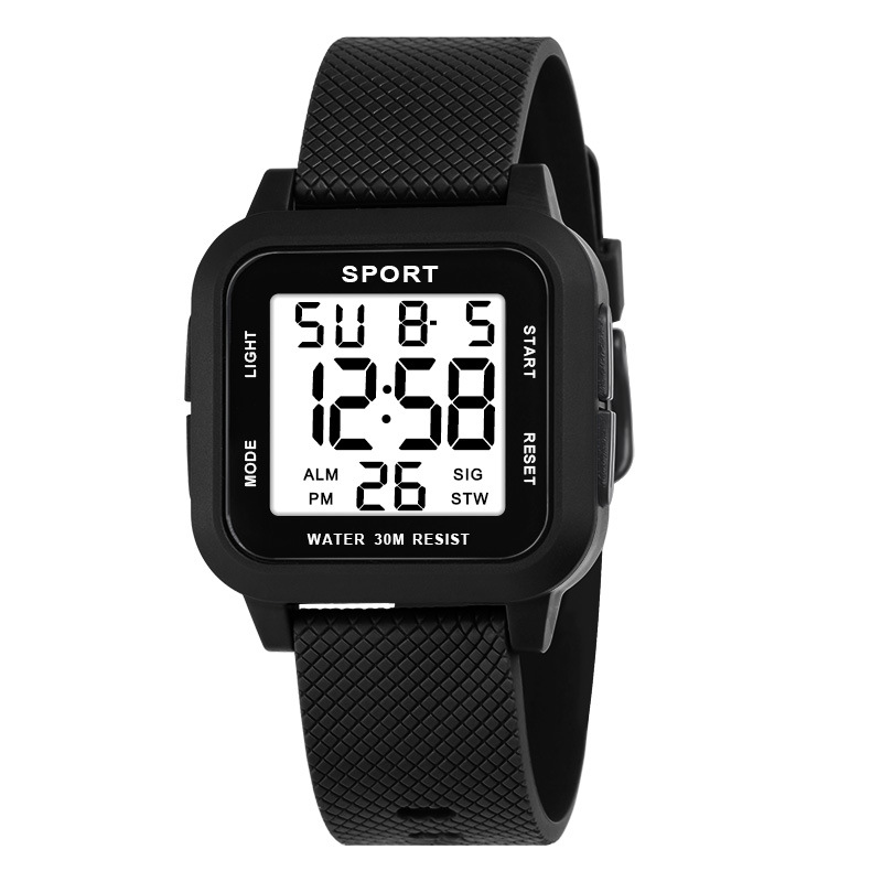 Reloj electrónico cuadrado al aire libre de los hombres luminoso simple hombres y mujeres deportes alarma multifunción reloj electrónico fábrica al por mayor