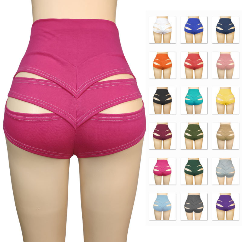 New Punk Women's Three-point Shorts Slim Stretch Pants Cross-Amazon Hollow-out Waist Casual Pants AliExpress Hot Selling