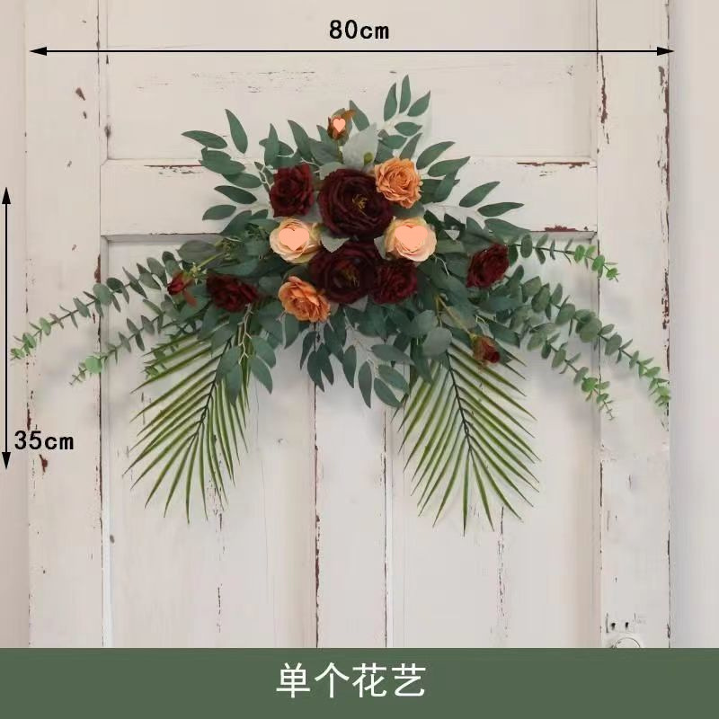 仿真花门头花艺装饰墙面挂饰门楣花水牌花艺布景拍照摄影场景道具|undefined