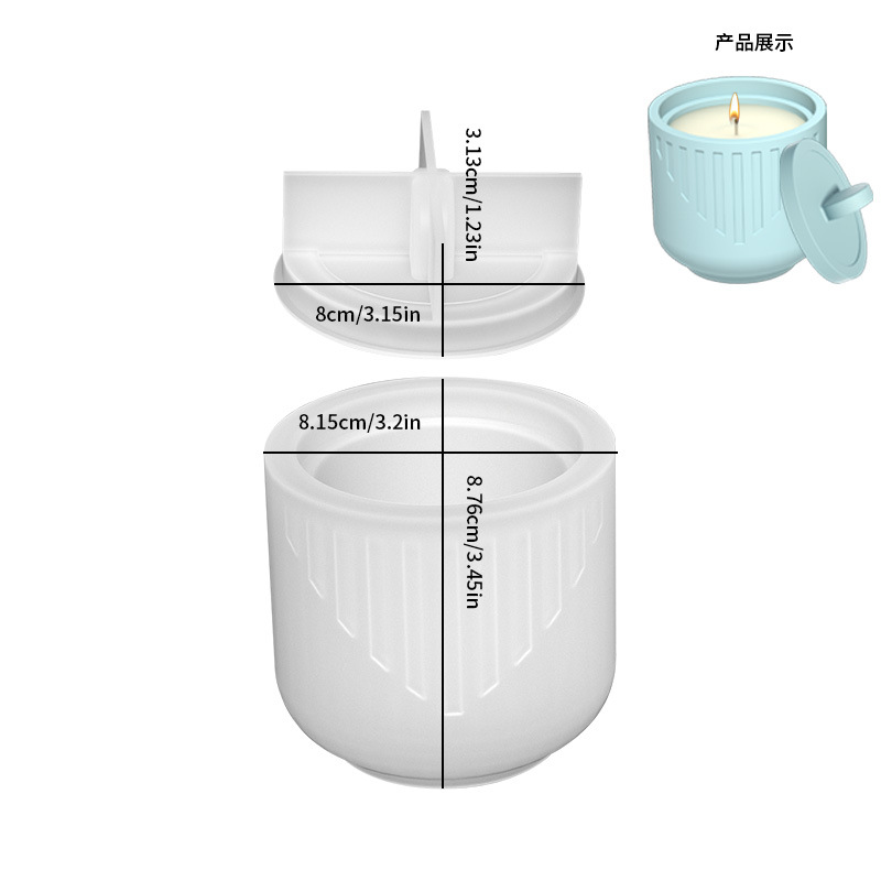 3 DIY cemento vela taza en maceta molde de silicona ins estilo simple botella redonda con tapa tarro epoxi