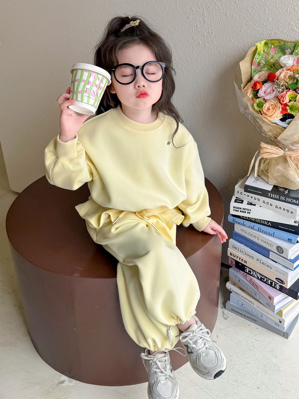 女童卫衣套装秋装2025新款儿童秋季运动卫裤洋气女孩春秋款两件套|undefined