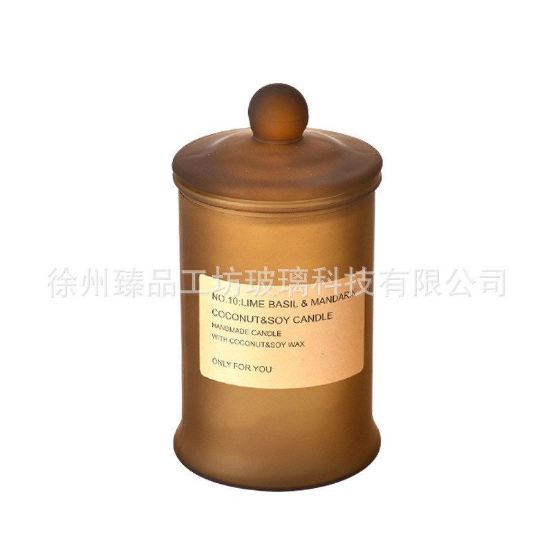 DIY アロマセラピーガラスキャンドル缶容器蓋付き密封茶缶アロマセラピーキャンドルホルダー茶ガラス缶卸売|undefined