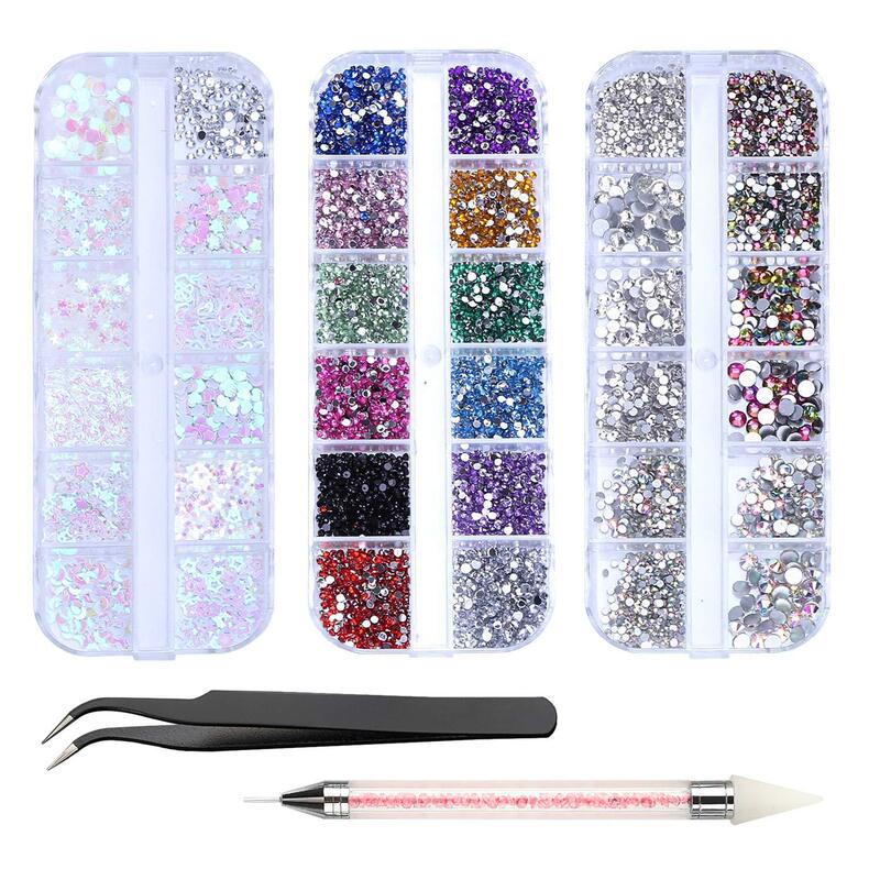 Amazon nail art acrylic drill flame drill AB drill shaped sequin silicone drill pen set