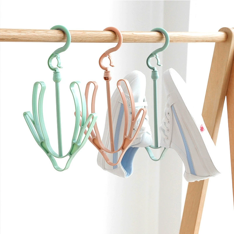 Creative windproof double -hook balcony shoe rack Multi -function hanging shoe shelf hook hook drying shoe shelves drying rack drying rack