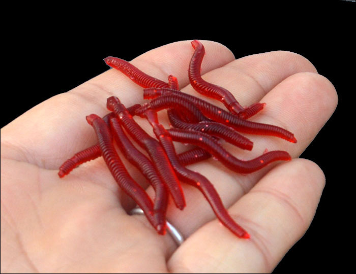 ルアー釣り用ソフトルアー、魚の臭い、赤虫、ミミズ、ルアー餌、釣り道具、ソフトワーム、イミテーションミミズ釣り