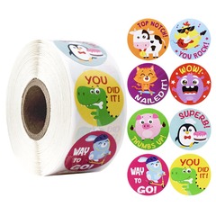 500 pieces per roll, children's toy animal reward decorative self-adhesive sticker labels