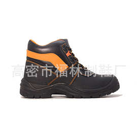 跨境欧洲劳保鞋超纤皮钢头钢底防砸防刺防油建筑工地safety shoes