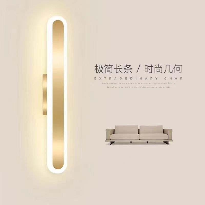 lámpara de pared larga LED moderna minimalista dormitorio cabecera lámpara nórdica minimalista sala de estar fondo lámpara de pared escalera
