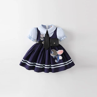 女童六一儿童节夏装新款兔子警官cos衣服儿童服装连衣裙夏公主裙
