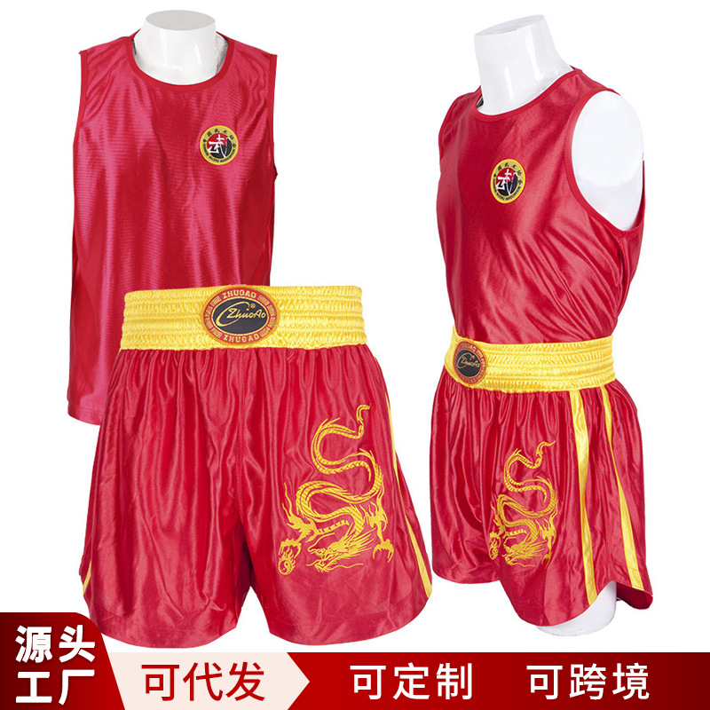 Cross-Border Wholesale of Sanda Clothing, Children's Martial Arts Performance Training Uniforms, Manufacturers of Men's and Women's Fighting Uniforms, Boxing Uniforms