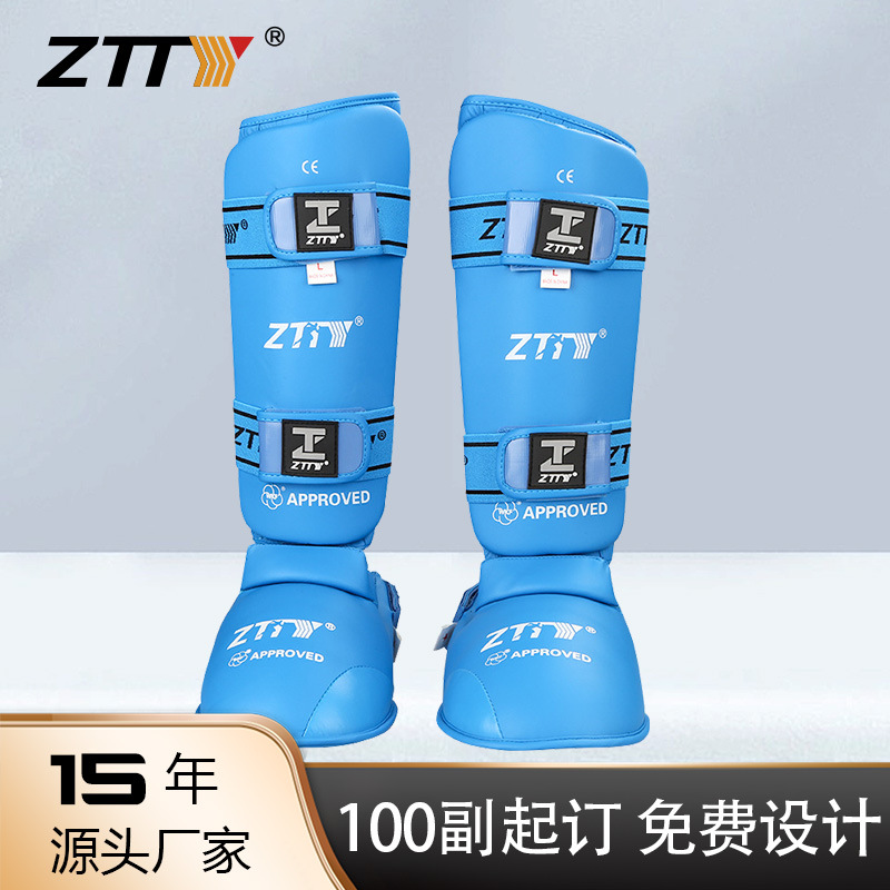 ZTTY karate protector de pierna de una pieza protector de pierna multi-funcional desmontable karate protector de la espina protector de empeñe protector de pierna al por mayor