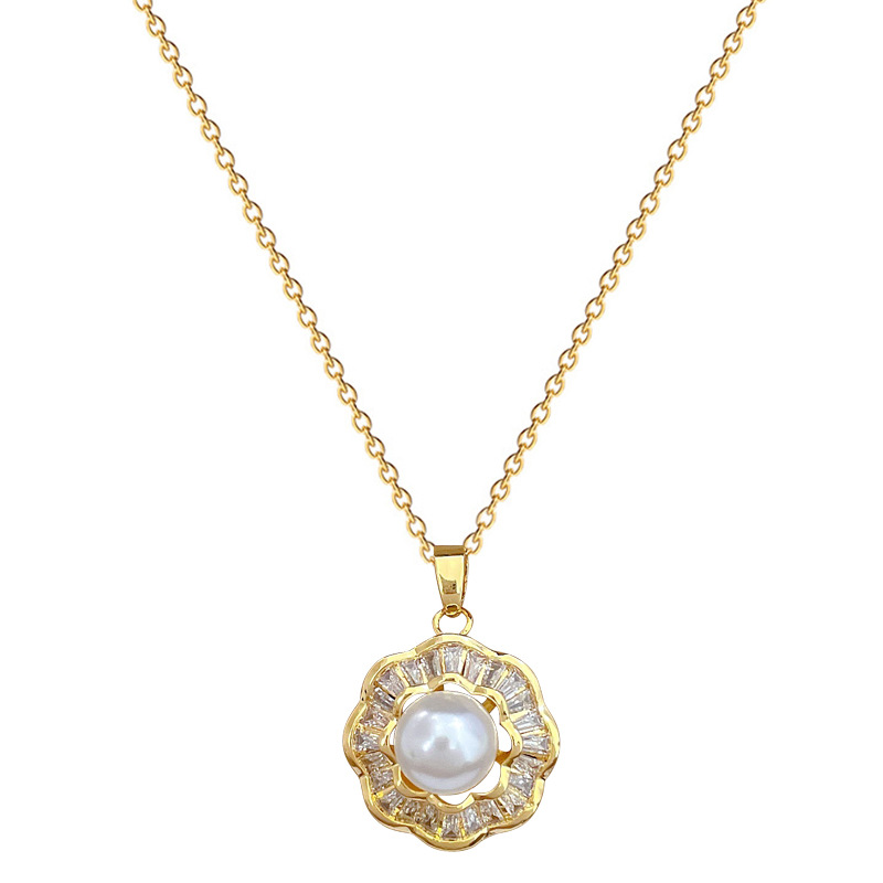 【 Titanium Steel 】 Necklace and earring set, light luxury and heavy industry, full of pearls and diamonds, personalized and elegant banquet earrings and necklaces pic 21