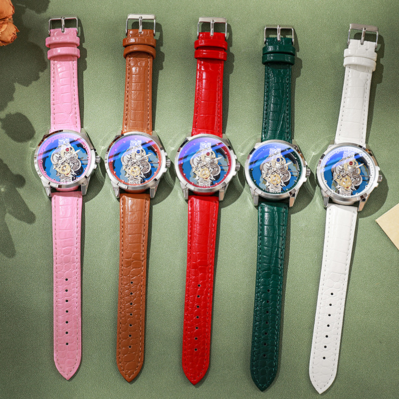 Transmisión en vivo de celebridades de Internet Venta caliente Cinturón luminoso hueco Reloj de cuarzo para mujer Reloj de alto valor Protección del medio ambiente