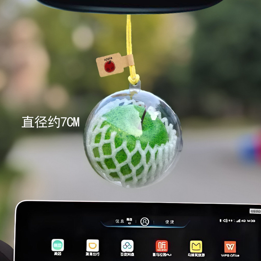 Apple automóvil colgante de viaje seguro llavero de automóvil atmósfera creativa colgante de espejo retrovisor colgante adornamiento en línea