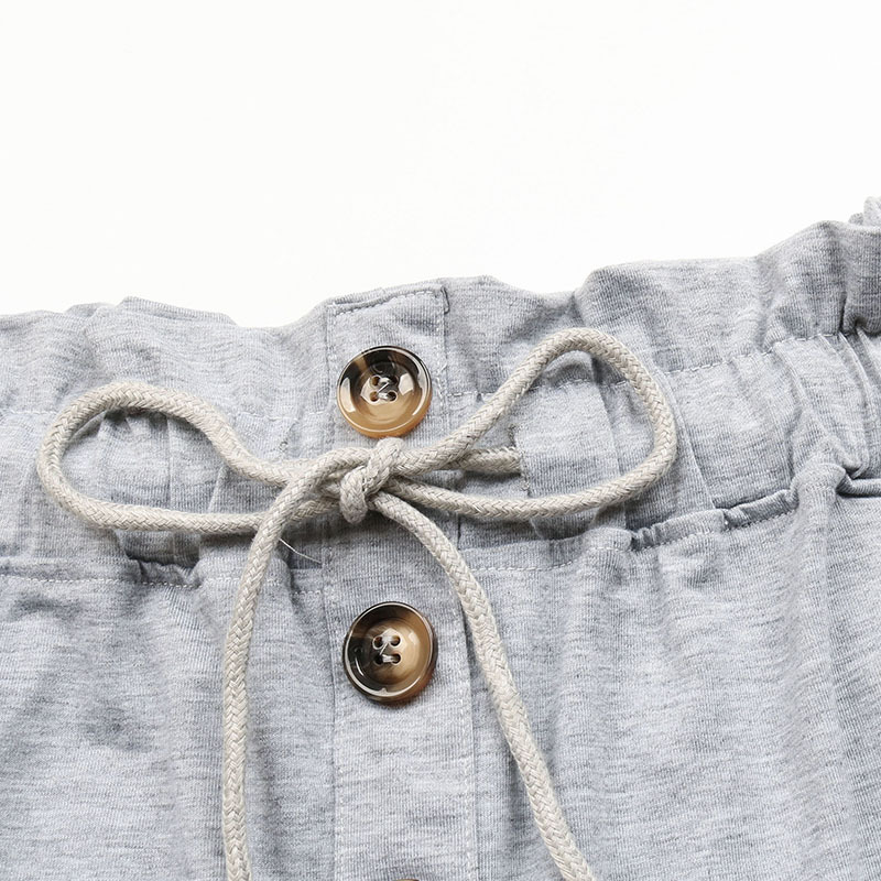 Einfarbige, elastische Freizeit-Sportshorts mit hoher Taille_voghion.com