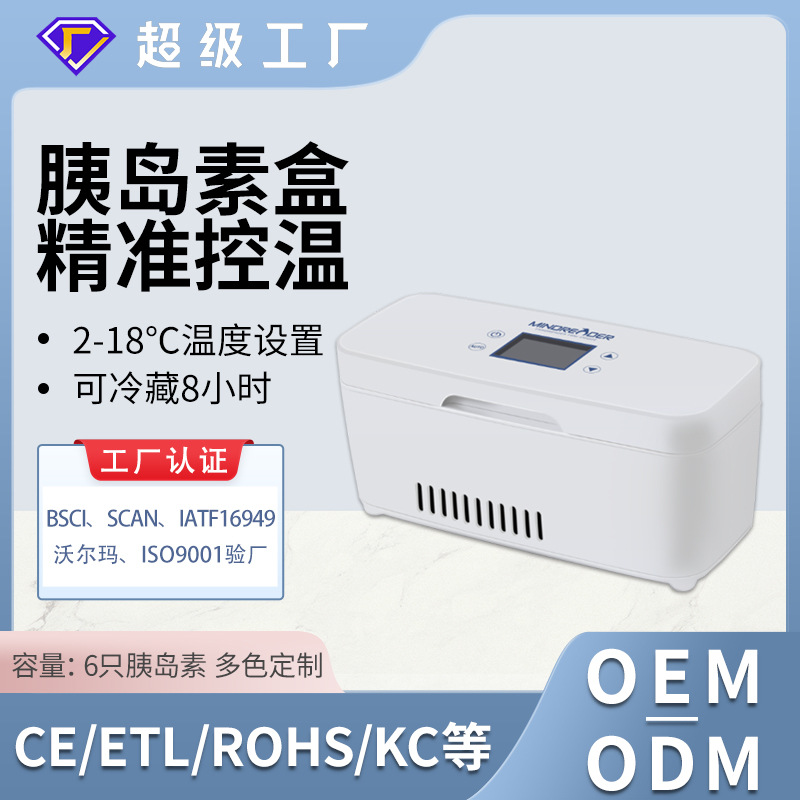 Nueva caja refrigeradora para insulina de 6 unidades, caja para medicamentos, uso dual en casa y en el coche, caja refrigeradora de temperatura constante específica para insulina