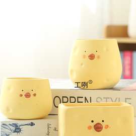 多肉花盆陶瓷带托盘特价清仓大号大口径多肉植物绿植鲜花发财树盆