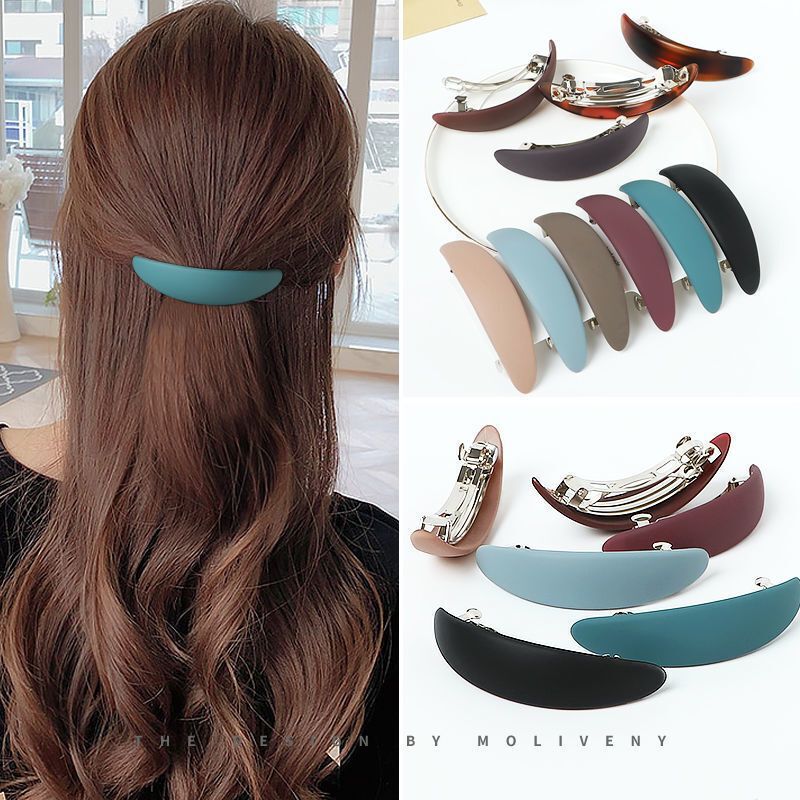 Korean-style frosted spring clip simple all-match back head hairpin clip bangs clip ponytail clip horizontal clip spring clip