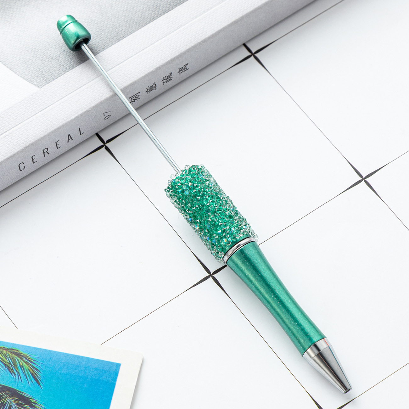 Pluma de cuentas de azúcar de bricolaje creativo Spot al por mayor Gypsophila Rhinestone Pen de parche hecho a mano Pluma de cuentas multicolor