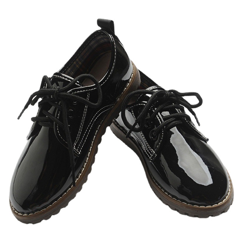 Yi nuofang zapatos de cuero negro de flores zapatos individuales para niños versátiles pequeños zapatos individuales rendimiento escolar zapatos de rendimiento para niños primavera y otoño