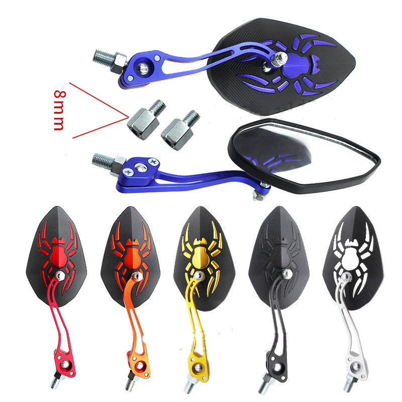 Прямой мотоцикл с завода новое персонализированное модифицированное зеркало заднего вида призрак пожарный электромобиль Паук Зеркало заднего вида