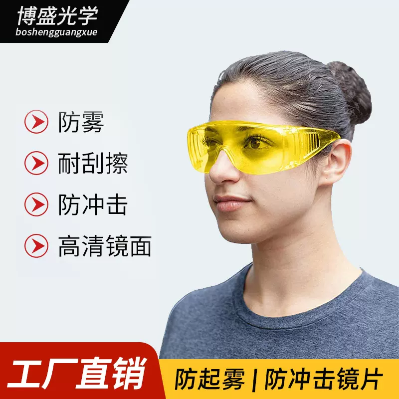 高清透明防起雾护目镜防风沙飞溅骑行防尘飞虫防打磨切割防护眼镜